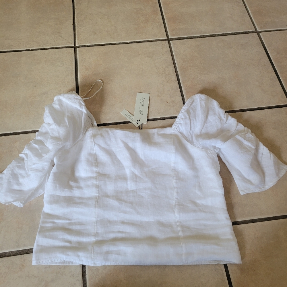 White Puff Sleeve Women's Top NWT